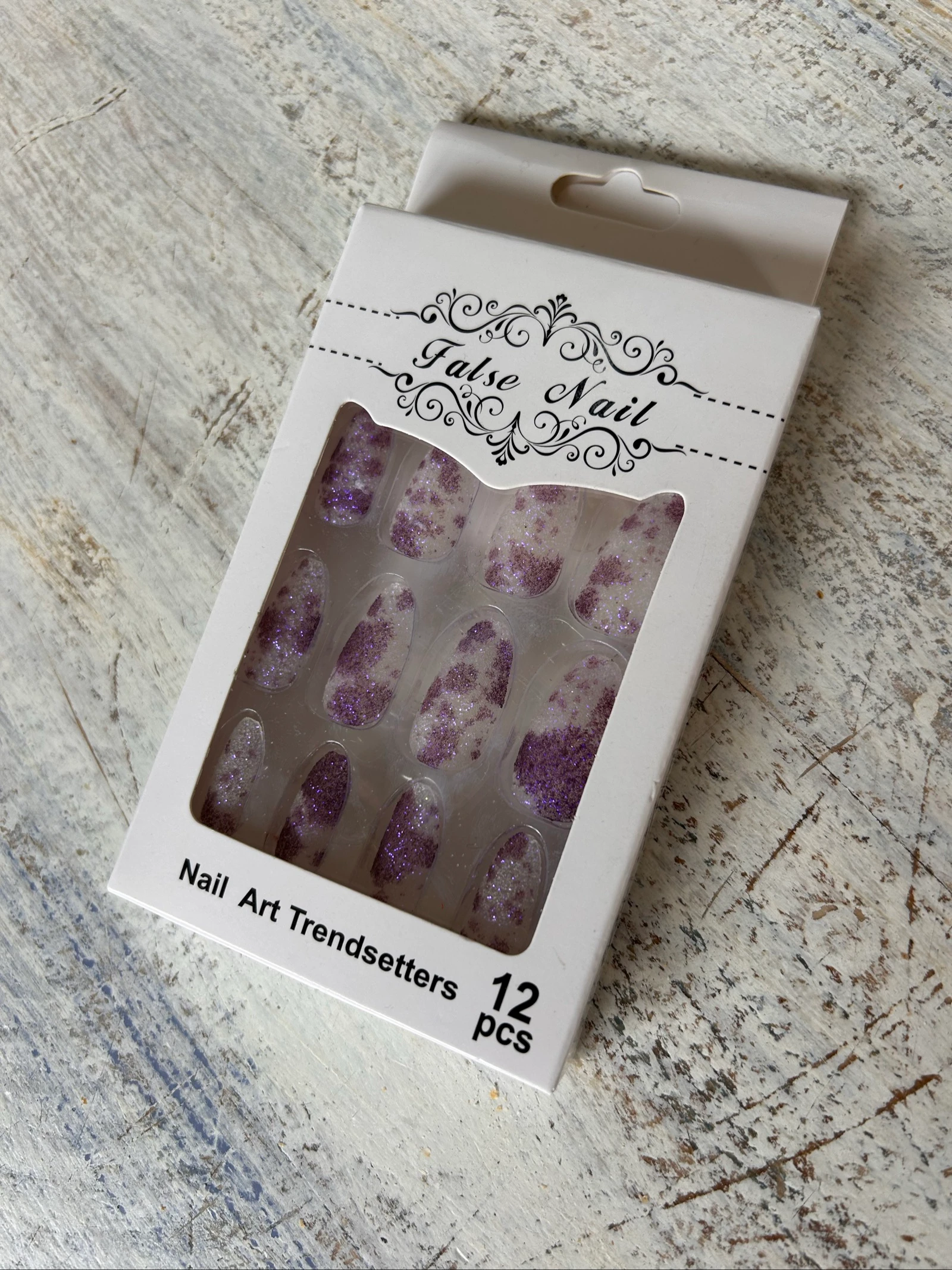 Kit of 12 purple/lilac glitter false nails - New – photo 5